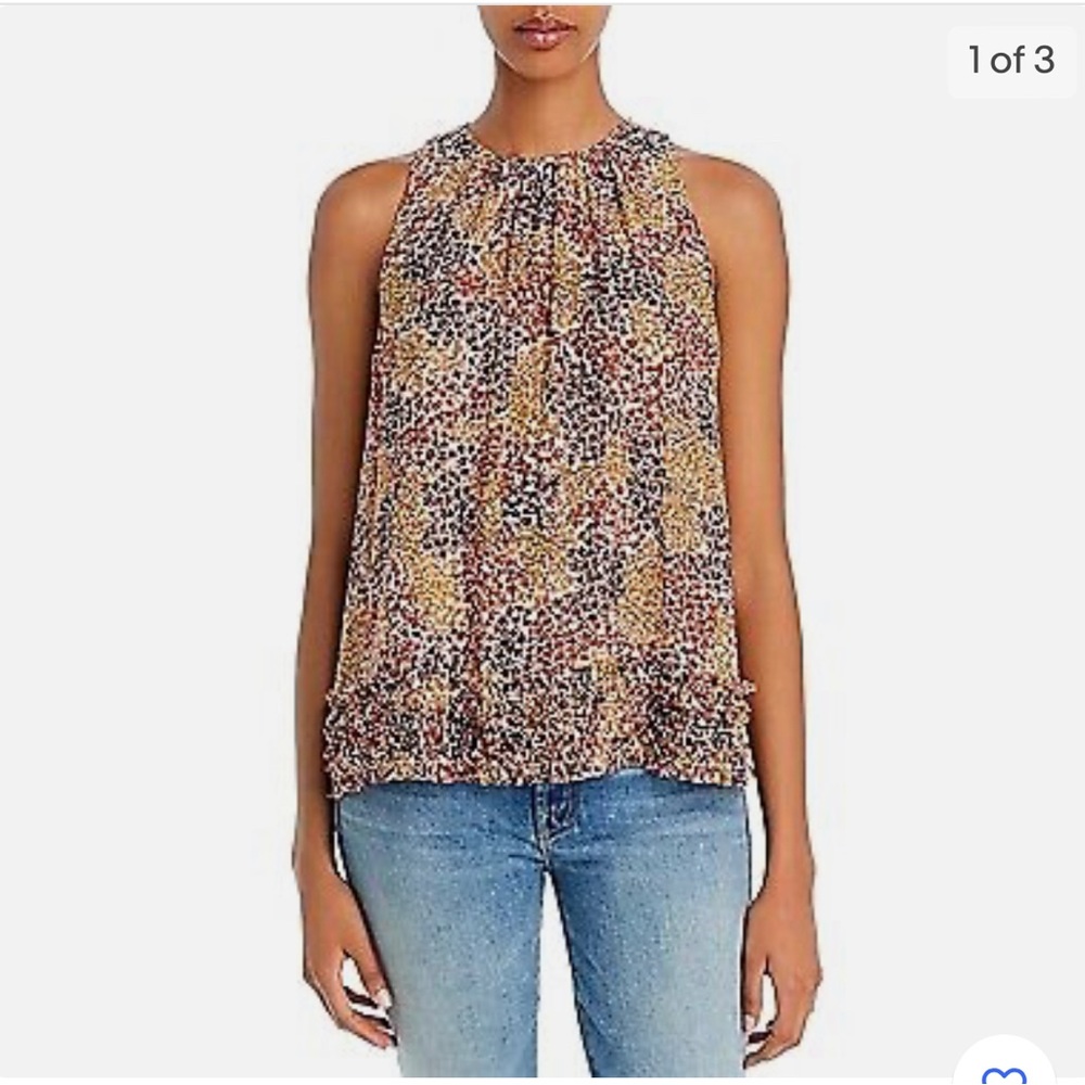 Joie TULIP Crissy Silk Ruffled Floral Blouse
